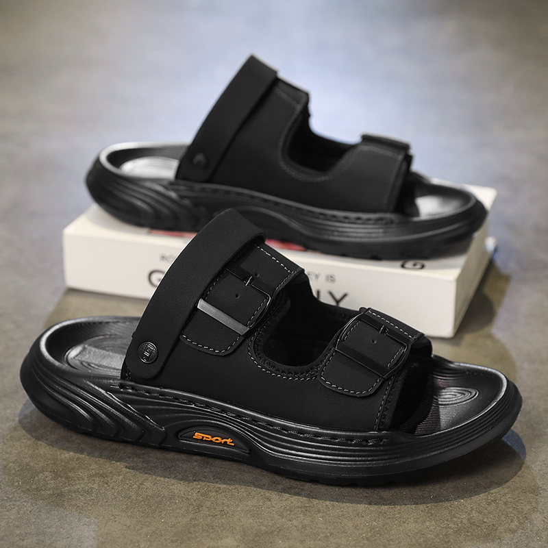 Platform Leather Male Slippers - Flip Flop Leather Men review and price