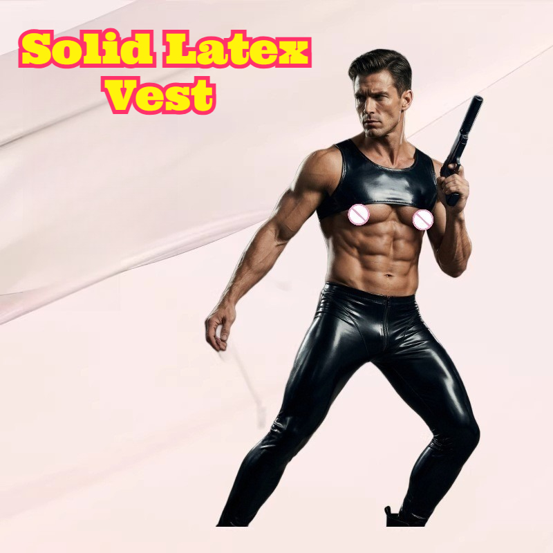 Solid Latex Vest Tight Short T - Tank Top Muscle review and price