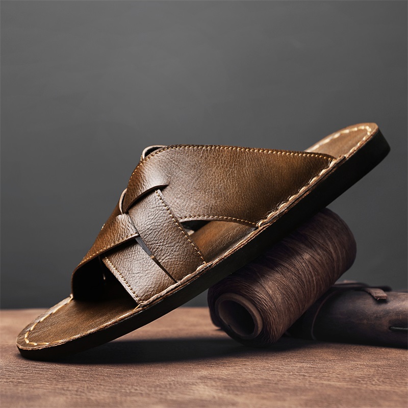 Fashion Genuine Leather Men Sl - Flip Flop Leather Men review and price