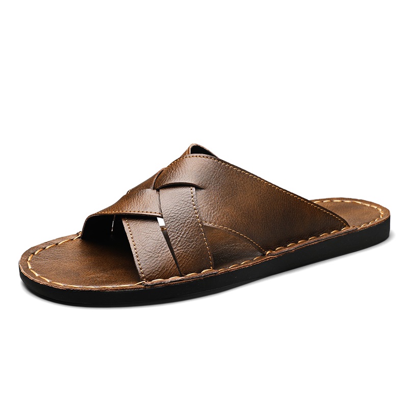 Fashion Genuine Leather Men Sl - Flip Flop Leather Men review and price