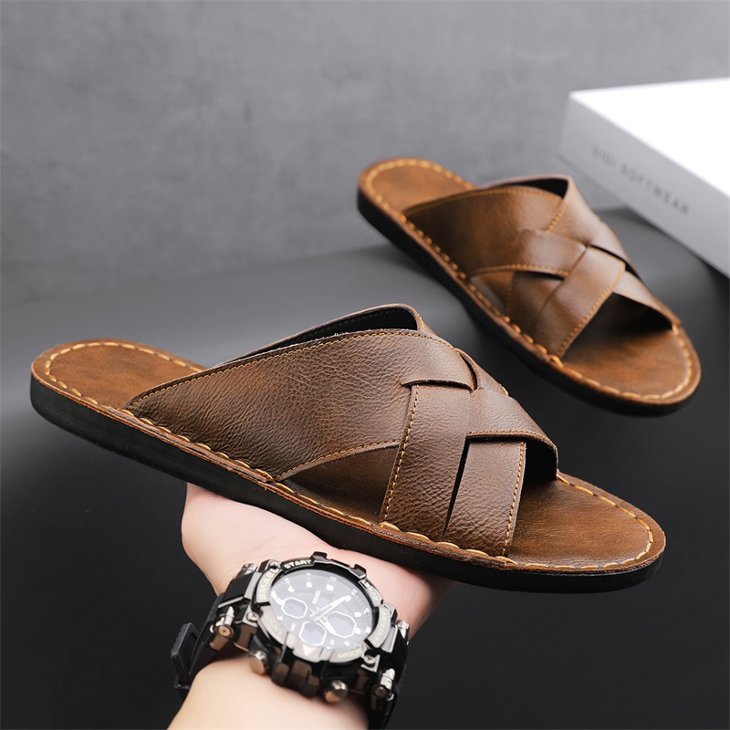 Fashion Genuine Leather Men Sl - Flip Flop Leather Men review and price