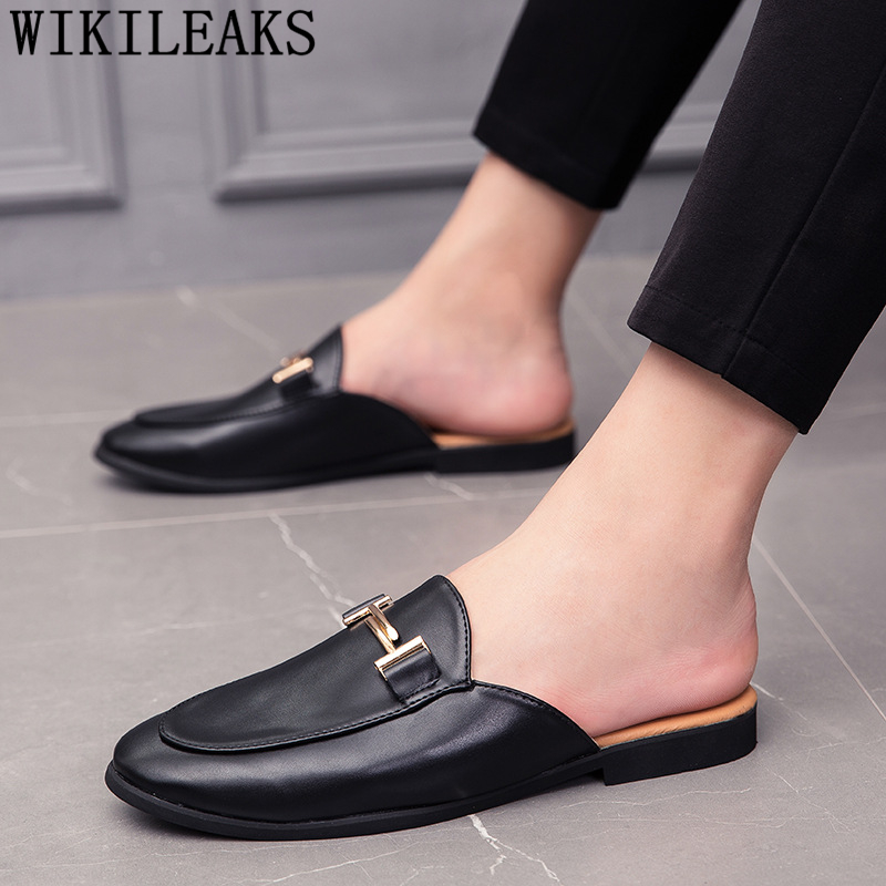 Black Half Shoes For Men Leath - Flip Flop Leather Men review and price