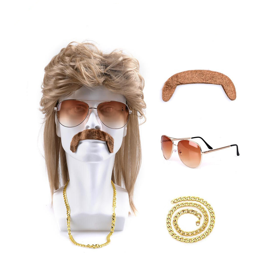 80s Disco Synthetic Wig Set Go - Sunglass Retainer Cord review and price