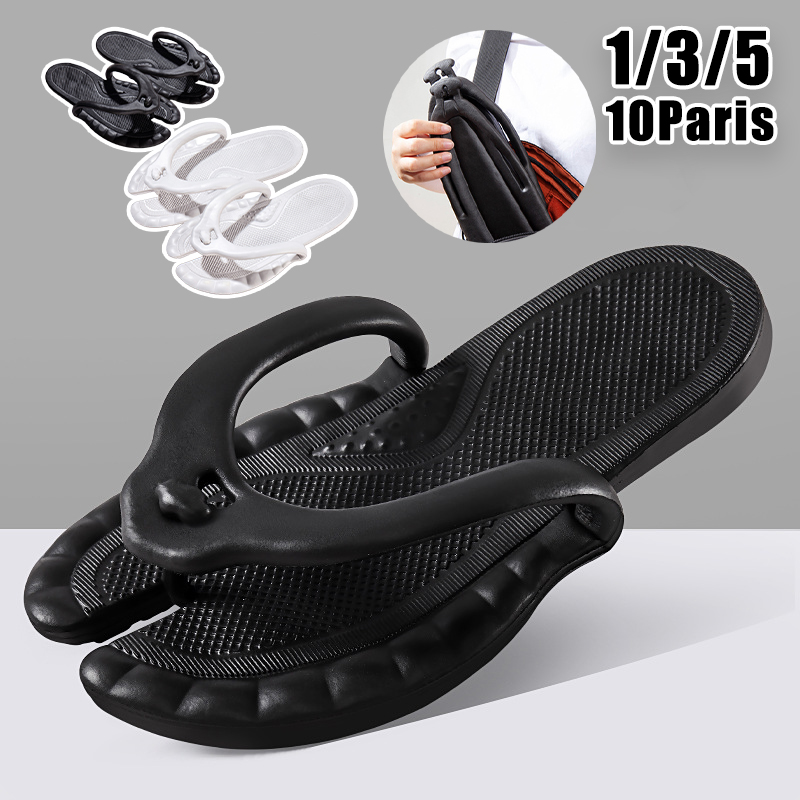 Compact Travel Slippers Women  - Flip Flop Leather Men review and price