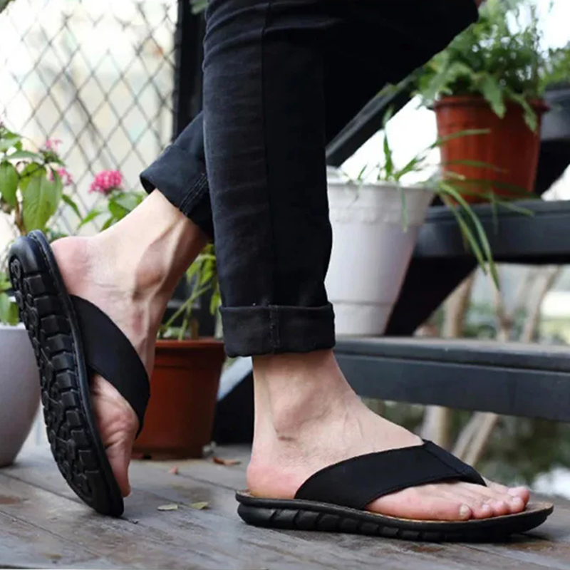 Summer Shoes Men Slippers Genu - Flip Flop Leather Men review and price