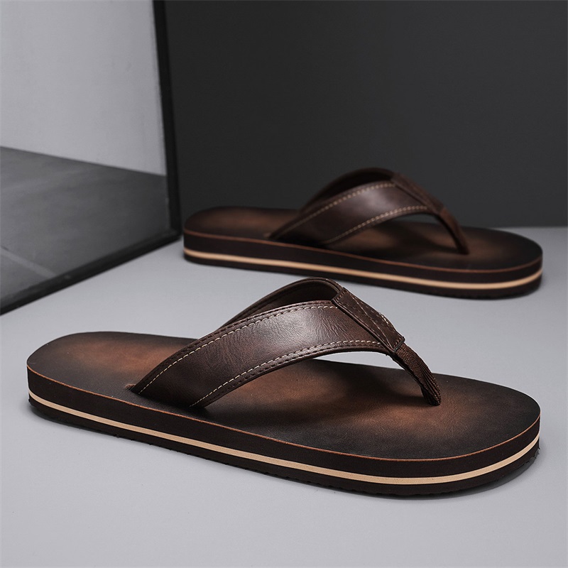 Men's Vintage Washed Faux Leat - Flip Flop Leather Men review and price