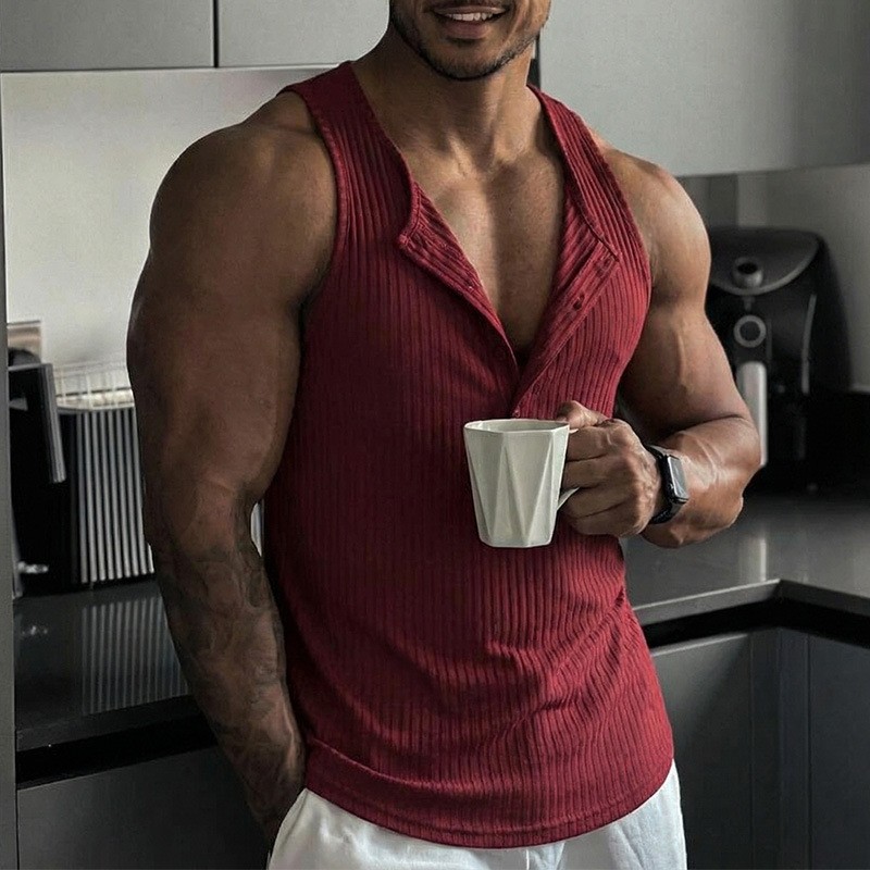 Sporty Tank Top Solid Color Cr - Tank Top Muscle review and price
