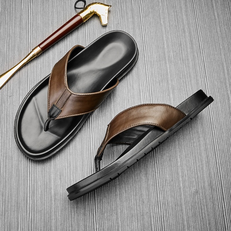 2026 Summer New Mens Genuine L - Flip Flop Leather Men review and price